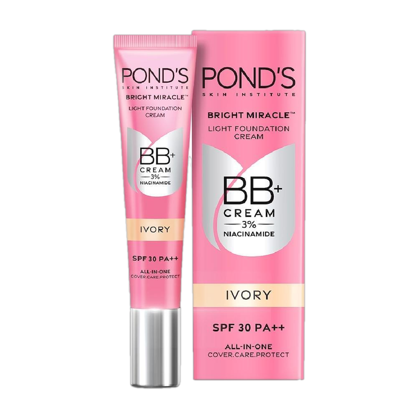 POND's BB+ Cream | Instant Spot Coverage | Light Make-up Glow | SPF 30 PA++ | Ivory(18 g)