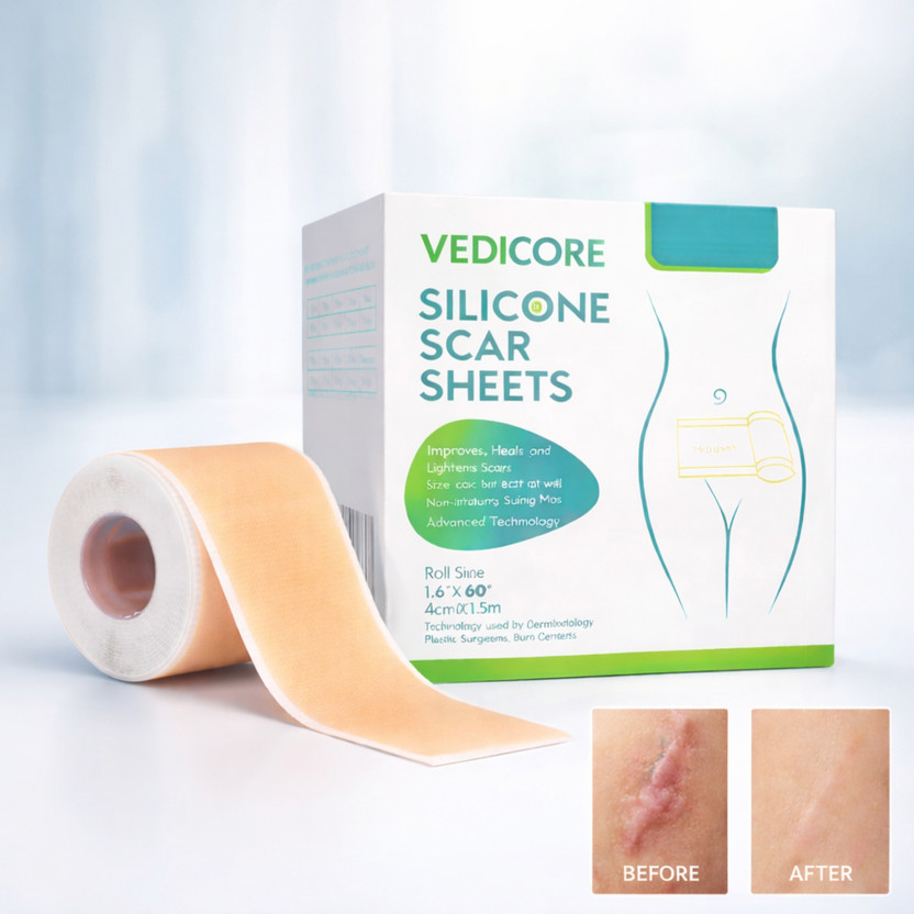 Vedicore Silicone Scar Sheet for Men & Women | Medical Grade Scar Reduction Tape(55 g)