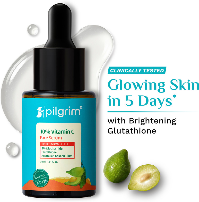Pilgrim 10% Vitamin C Face Serum for Oily Skin|Men & Women|Skin Brightening(30 ml)