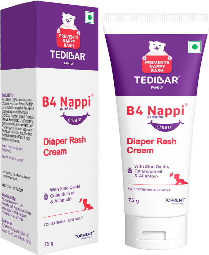 B4 Nappi Diaper Rash Cream for baby Dermat Tested from Tedibar Family - By Torrent Pharma(75 g)