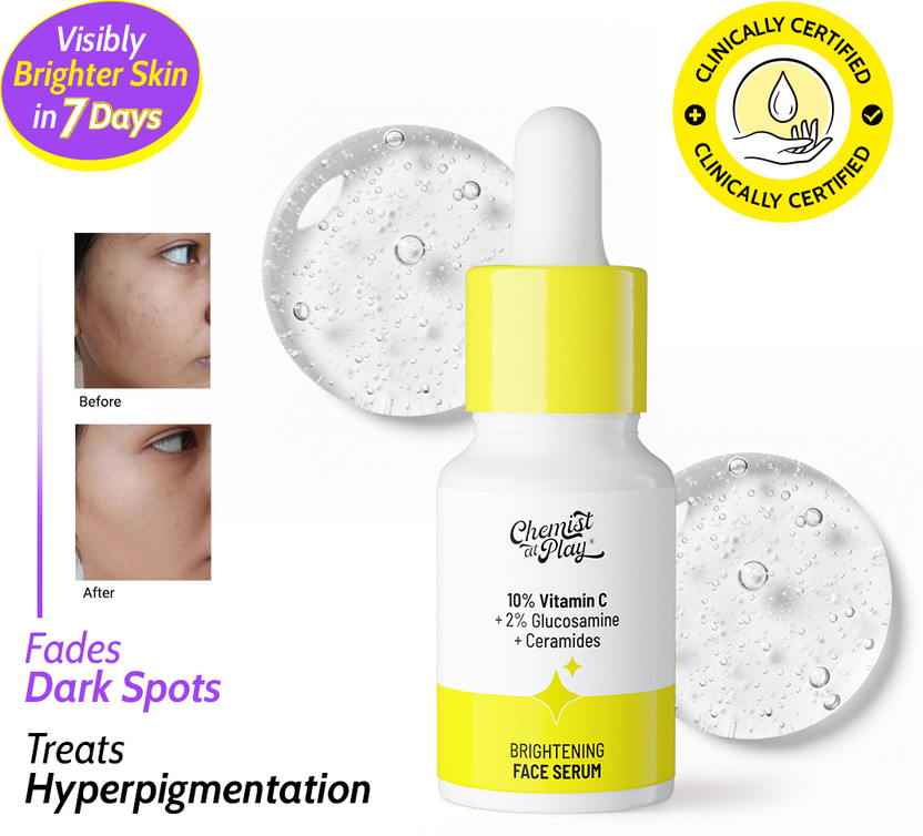 Chemist at Play 10% Vitamin C Serum - Face Serum for Women & Men - Brightens & Gives Glow(10 ml)