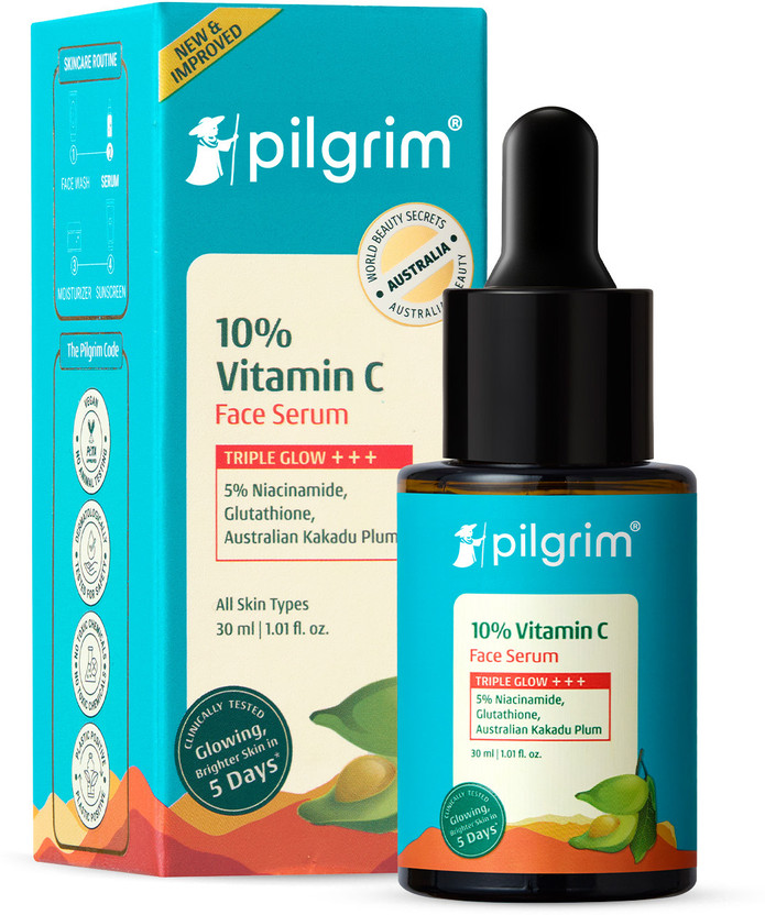 Pilgrim 10% Vitamin C Face Serum for Oily Skin|Men & Women|Skin Brightening(30 ml)