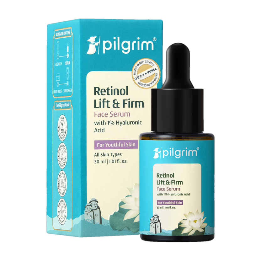 Pilgrim Retinol & Hyaluronic Acid 1% Lift & Firm Serum for Anti Ageing | Dermatologically Tested | Reduce Fine Lines & Wrinkles | Lift & Firm Skin | For Men & Women | All Skin | Vegan(30 ml)