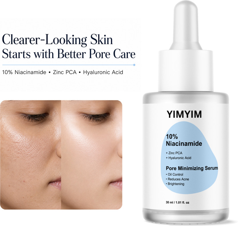 YIMYIM 10% Niacinamide Serum with Zinc PCA & Hyaluronic Acid for Face, Pore Minimizing, Oil Control(30 ml)