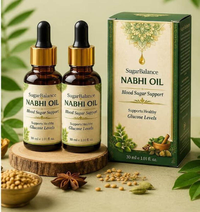 SAPANI MXA Nabhi Oil Blood Sugar Support Herbal Navel Care Oil for Daily Wellness Traditional Botanical Blend Lightweight Fast Absorbing Formula for Men and Women,Natural Body Care(Pack 2)(60 ml)