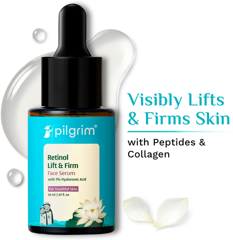 Pilgrim Retinol & Hyaluronic Acid 1% Lift & Firm Serum for Anti Ageing | Dermatologically Tested | Reduce Fine Lines & Wrinkles | Lift & Firm Skin | For Men & Women | All Skin | Vegan(30 ml)
