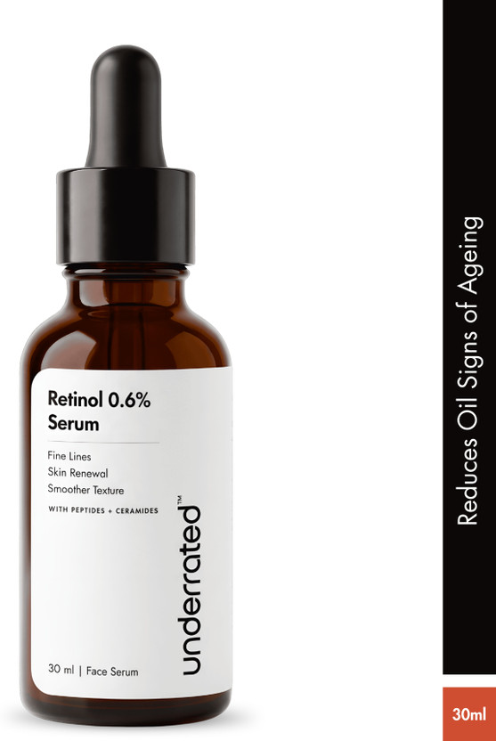 Underrated Underrated Retinol 0.6% Face Serum with Peptides & Ceramides for Fine Lines & Smooth Skin(30 ml) - Flipkart Deal
