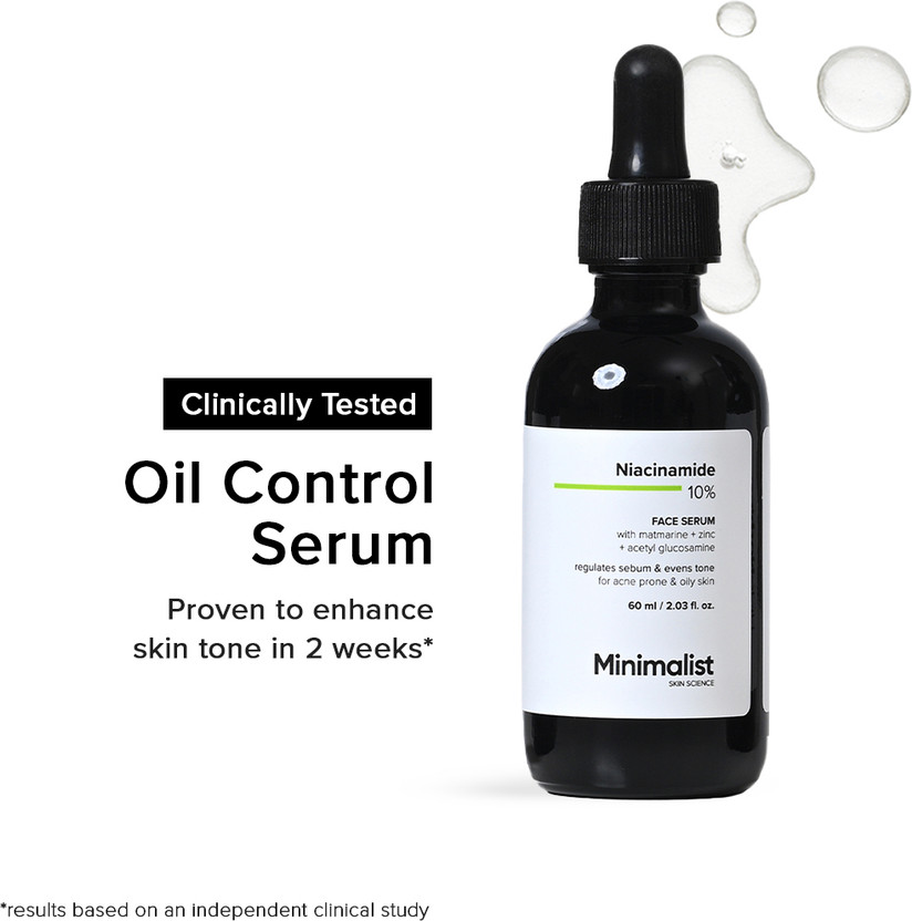 Minimalist 10% Niacinamide Face Serum for Acne Marks, Blemishes & Oil Balancing with Zinc | Skin Clarifying Anti Acne Serum for Oily & Acne Prone Skin(60 ml)