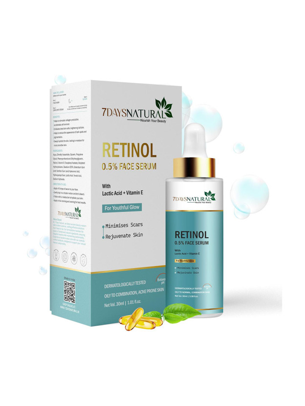 7days natural Retinol Face Serum 0.5% to reduce Aging and Fine Lines | Fragrance and Paraben free serum(30 ml)