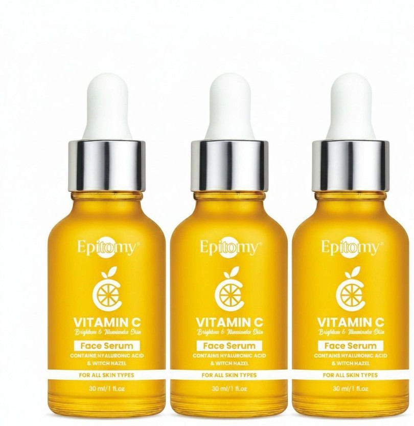 epitomy Vitamin C Face Serumm | Brightening & Anti-Ageing | With Hyaluronic Acid & Witch Hazel | For All Skin Types|(Pack of 3)(90 ml)