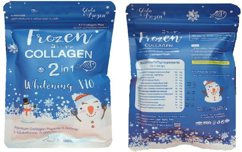 FROZEN Collagen 2in1 Whitening x10 with Premium Collagen 9000mg & L-Glutathione 3000mg(100 g)