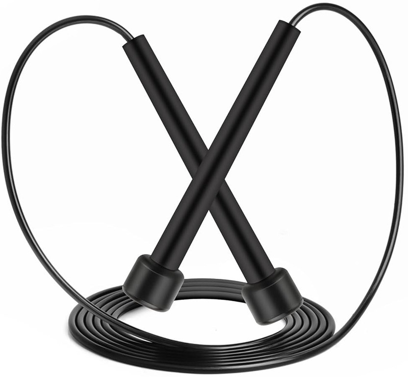 Monika Sports Skipping Rope, Freestyle Jumping Rope with Comfortable Handles Freestyle Skipping Rope(Black, Length: 265 cm)