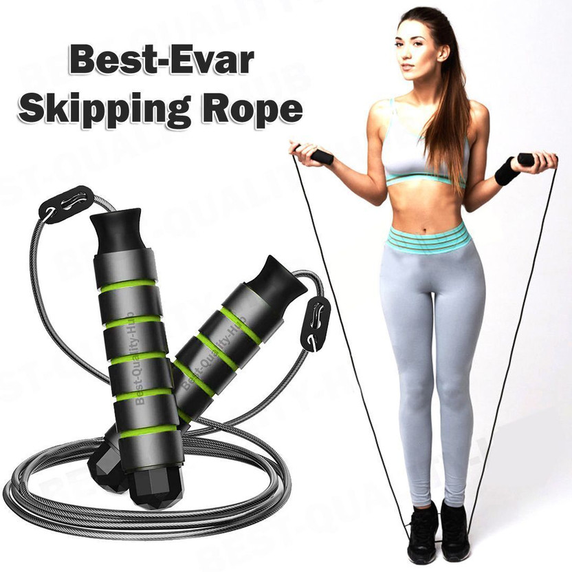 Best-Quality-Hub Skipping Rope Jump rope For Men Women Best in Weight loss Ball Bearing Freestyle Skipping Rope(Black, Length: 350 cm)
