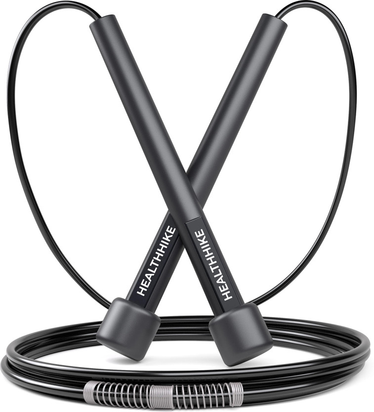 HealthHike Skipping Ropes for Men & Women Adjustable Length Jumping Ropes Freestyle Skipping Rope(Black, Length: 300 cm)