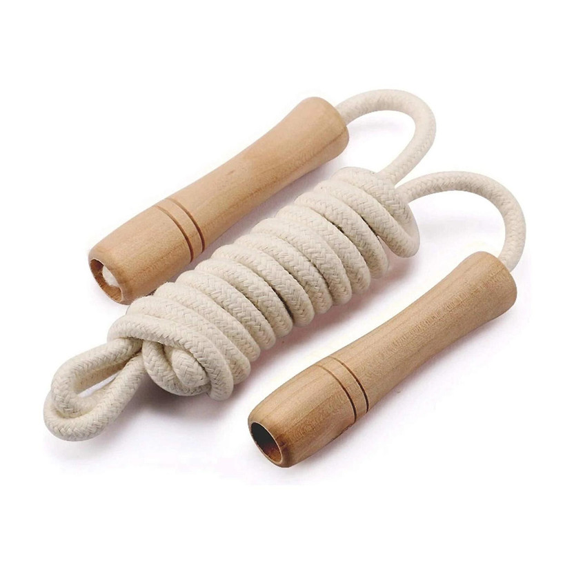 Black Mountain Wooden Handle Adjustable Cotton Rope For Men & Women Jumping Rope Freestyle Skipping Rope(Length: 292 cm)