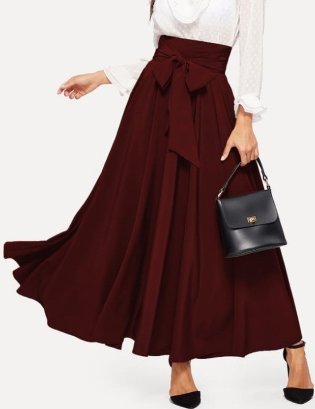 womens maroon skirt