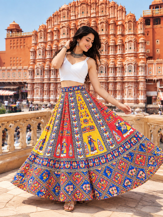 Gravel Gravel Grit Printed Women Flared Multicolor Skirt - Flipkart Deal