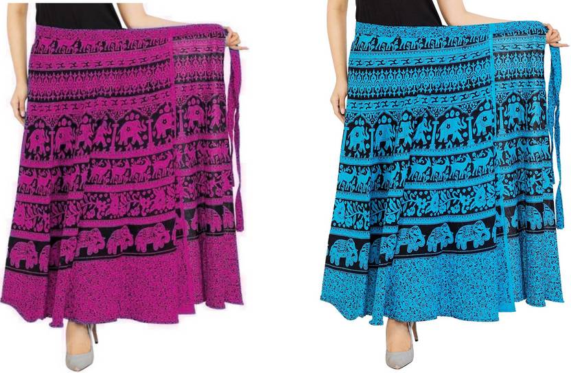 PayuriFashion Animal Print Women Wrap Around Pink Skirt Buy Payuri