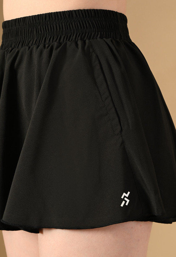 House House Of Fitness Solid Women Skorts Black Skirt - Flipkart Deal