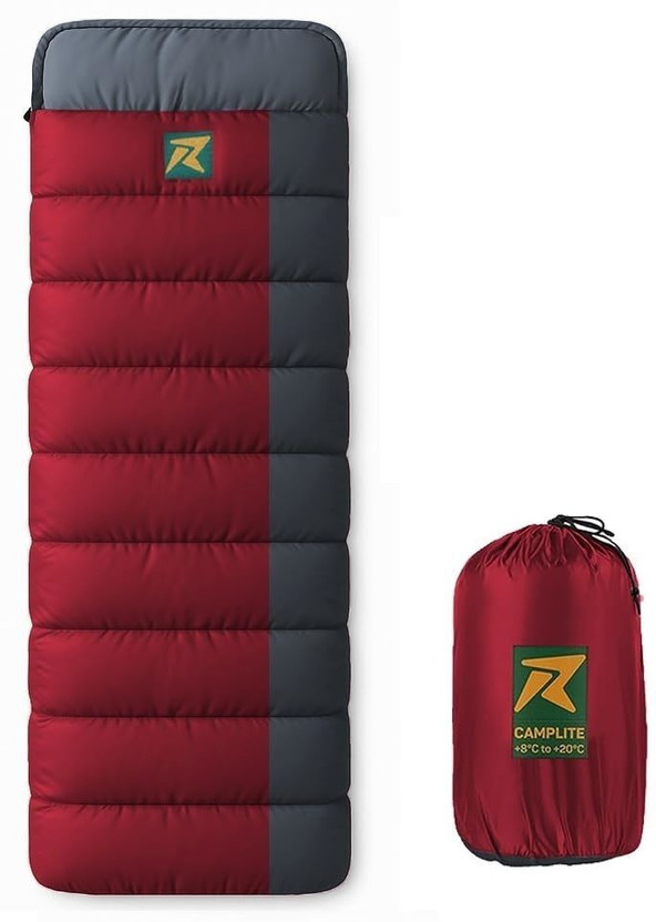 Rocksport Camplite Indoor & Outdoor Temp 8°C to 20°C, 1.1Kg (Grey & Maroon) Sleeping Bag