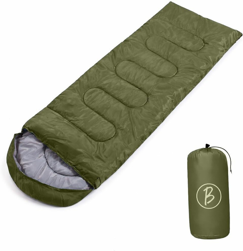 Btag Sleeping Bag for Camping & Travel| Regular Size | Lightweight 1KG | Green Sleeping Bag(Green)