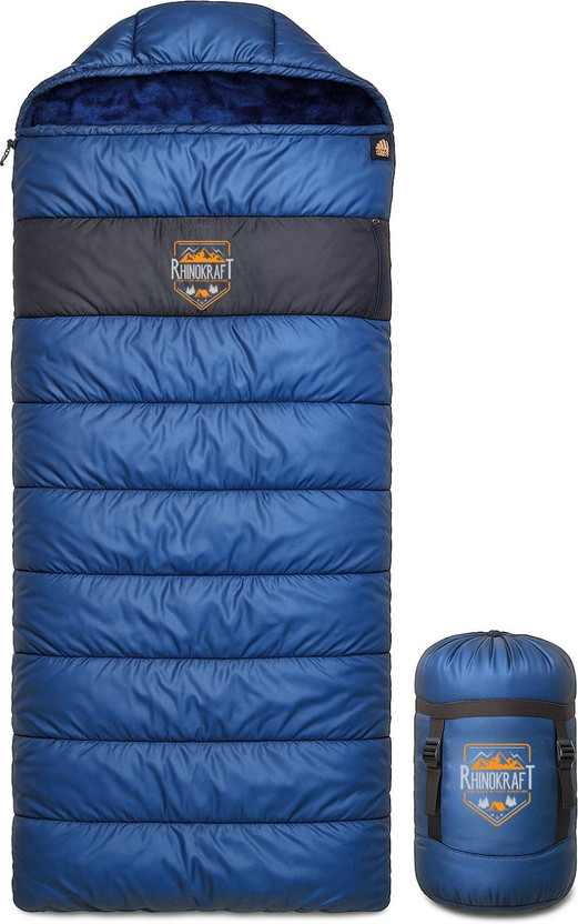 RHINOKraft -10 Degree|Soft Fur Lining |Air Travel Pillow|Soft and Warm Adventure Sleeping Bag
