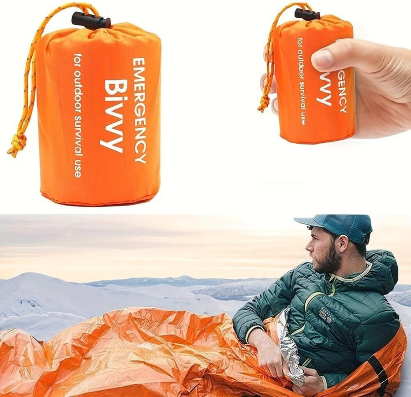 AARUKCREATION Portable Survival Blanket Sleeping Bag for Emergencies Sleeping Bag(Multicolor)