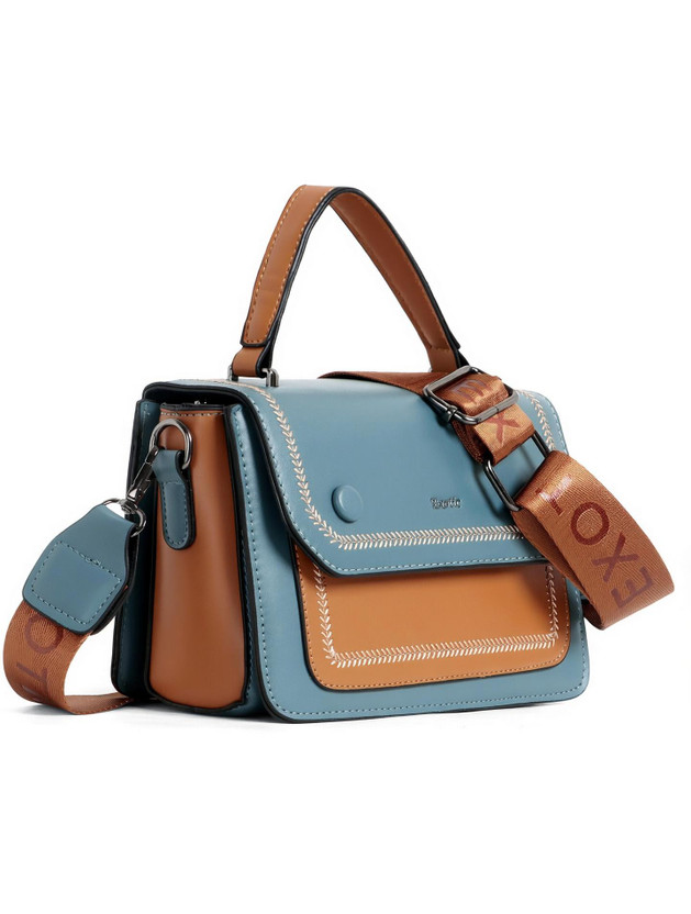 Exotic Green Sling Bag Embroidery Design Boxy type Shoulder Bag