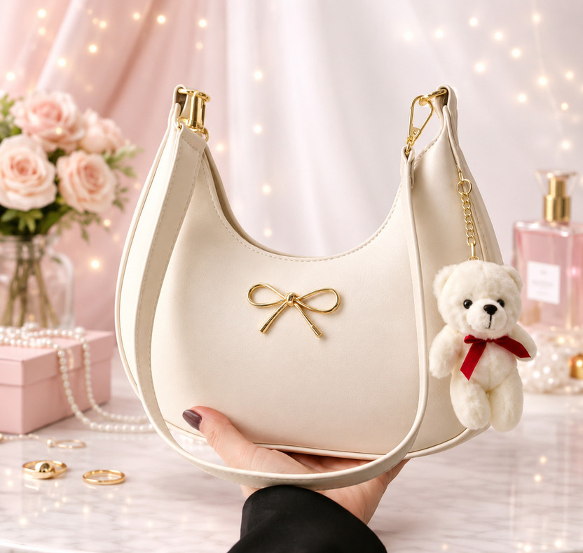 Solo Beige Sling Bag Women Shoulder Bag Sling bag for women fancy white ladies purse