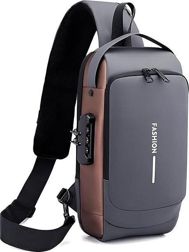 LIFE INDIA Anti-theft Unisex Sling Bag with Password Lock With USB Charging Port 500 L Laptop Backpack(Blue)