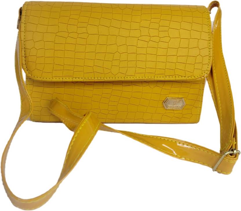 Matu collection Yellow Sling Bag Stylish sling bag Yellow Price in India