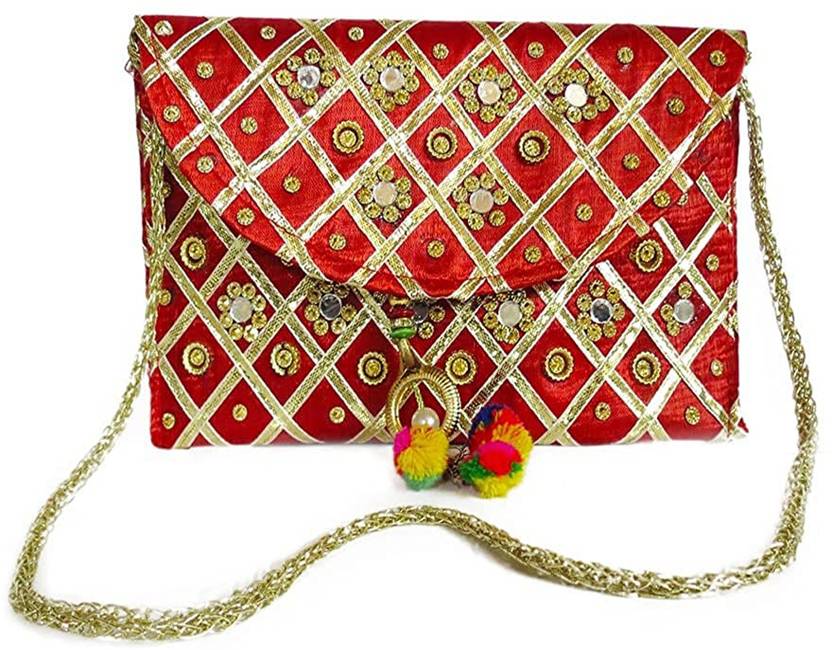 DN Enterprises Red Sling Bag Cross body Chain Sitara Sling bag for