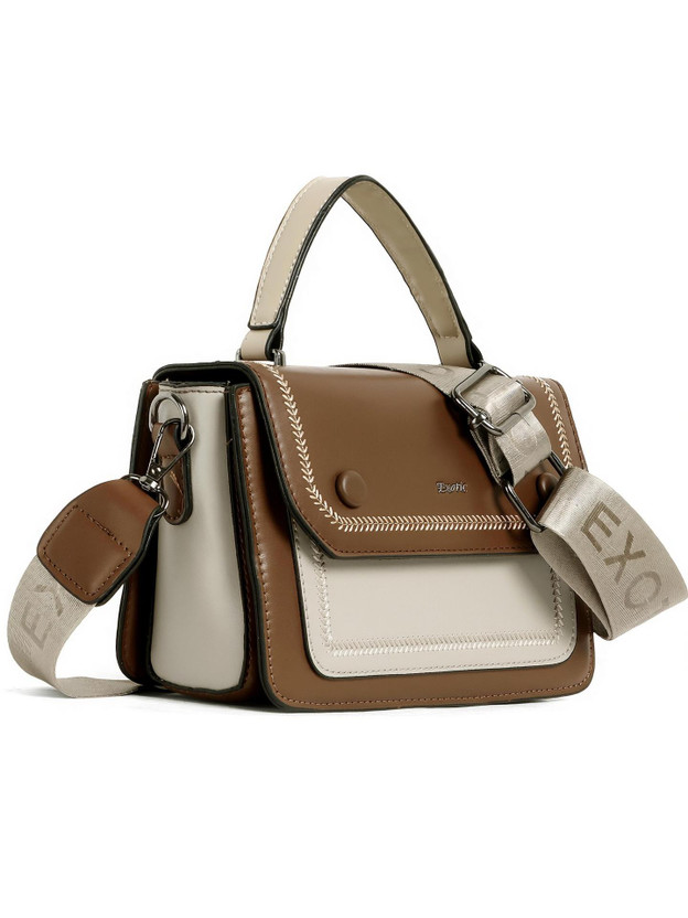 Exotic Brown Sling Bag Embroidery Design Boxy type Shoulder