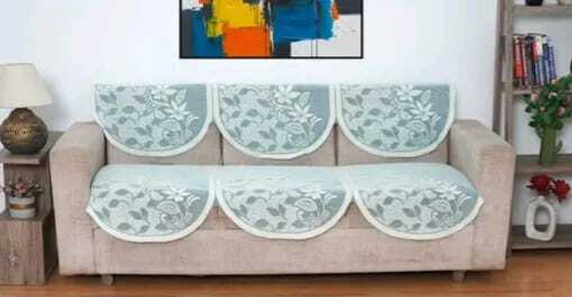 HOME HOME SHINE Cotton 3+3 Seater L-Shape Sofa Floral Cover(Pack of 6 Blue, White) - Flipkart Deal