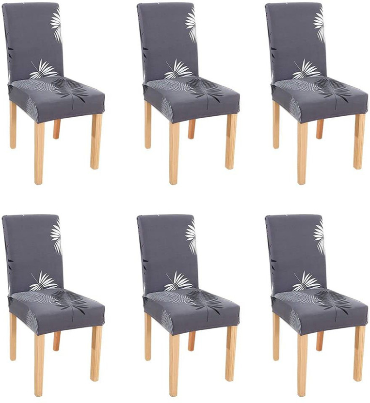 ADstore Polycotton 1 Seater Chair Floral Cover(Pack of 6 grey)