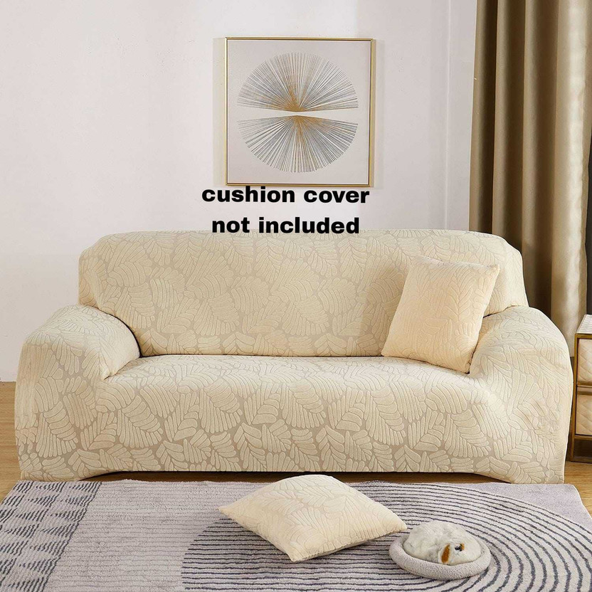 Pinkleaf Pinkleaf Polycotton 3 Seater Sofa Abstract Cover(Pack of 1 Elastic Stretchable Fully Covered Sofa cover for 3 seater & 2 seater sofa,cream) - Flipkart Deal