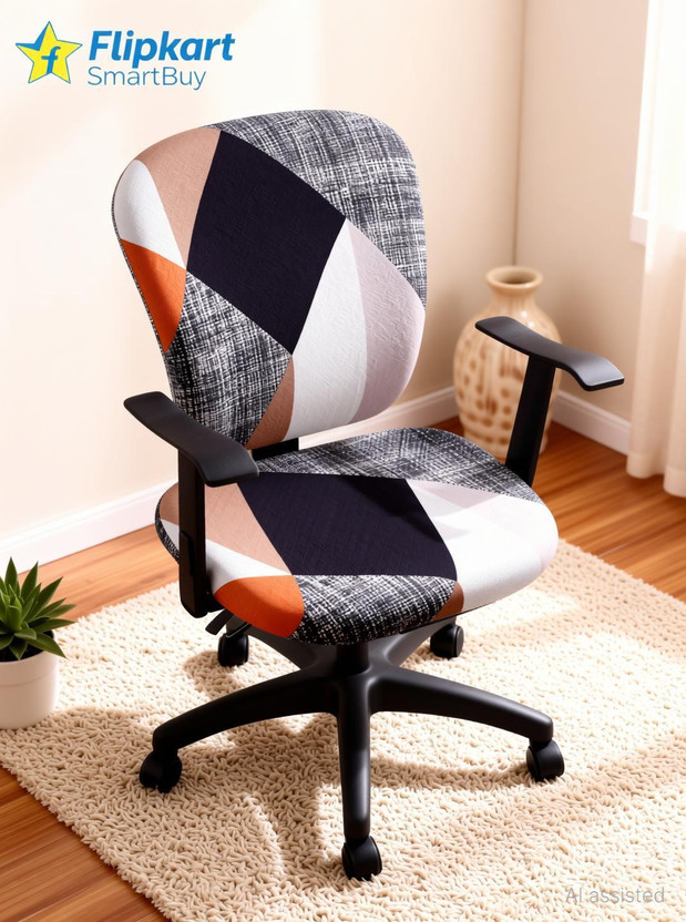 Flipkart SmartBuy Polyester 1 Seater Chair Abstract Cover(Pack of 4 Multicolor)