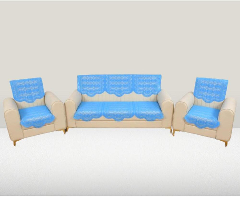 WONDERLAND Cotton 3+1+1 Seater Sofa Floral Cover(Pack of 10 Multicolor)