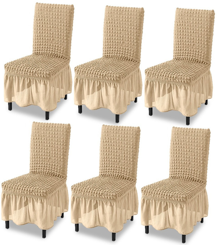 Flipkart Flipkart SmartBuy Polyester 6 Seater Chair Plain Cover(Pack of 6 Beige) - Flipkart Deal