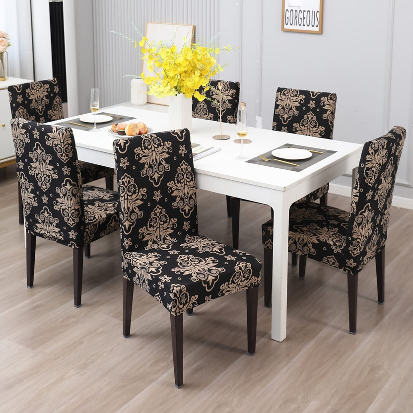 Flipkart SmartBuy Polycotton 1 Seater Chair Geometric Cover(Pack of 6 Brown)