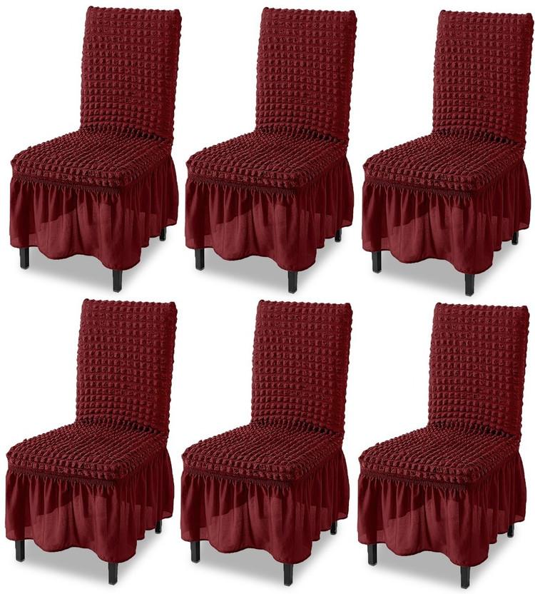 Flipkart Flipkart SmartBuy Polyester 6 Seater Chair Plain Cover(Pack of 6 Maroon) - Flipkart Deal