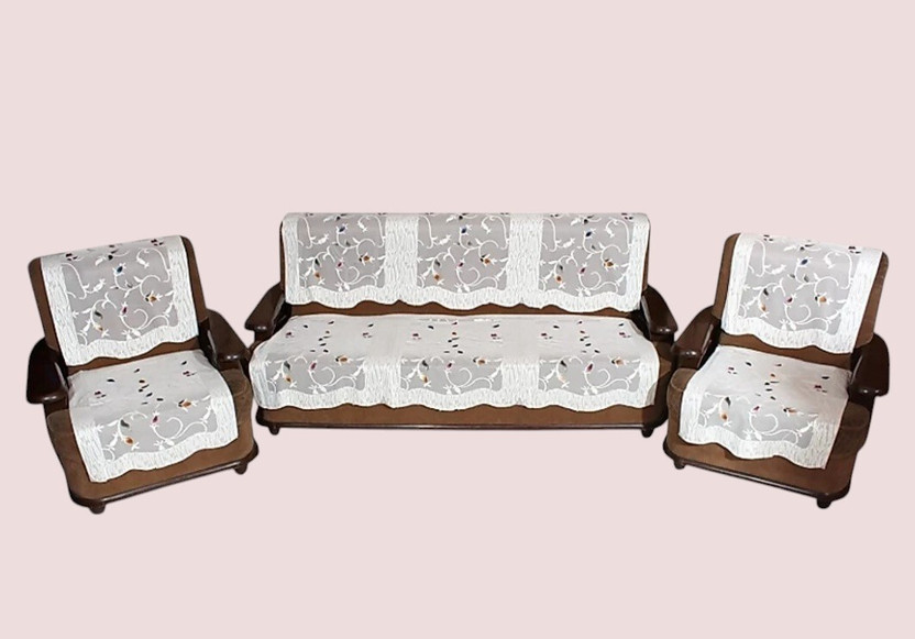 wonder decor Cotton 3+1+1 Seater Sofa Abstract Cover(Pack of 10 Multicolor)