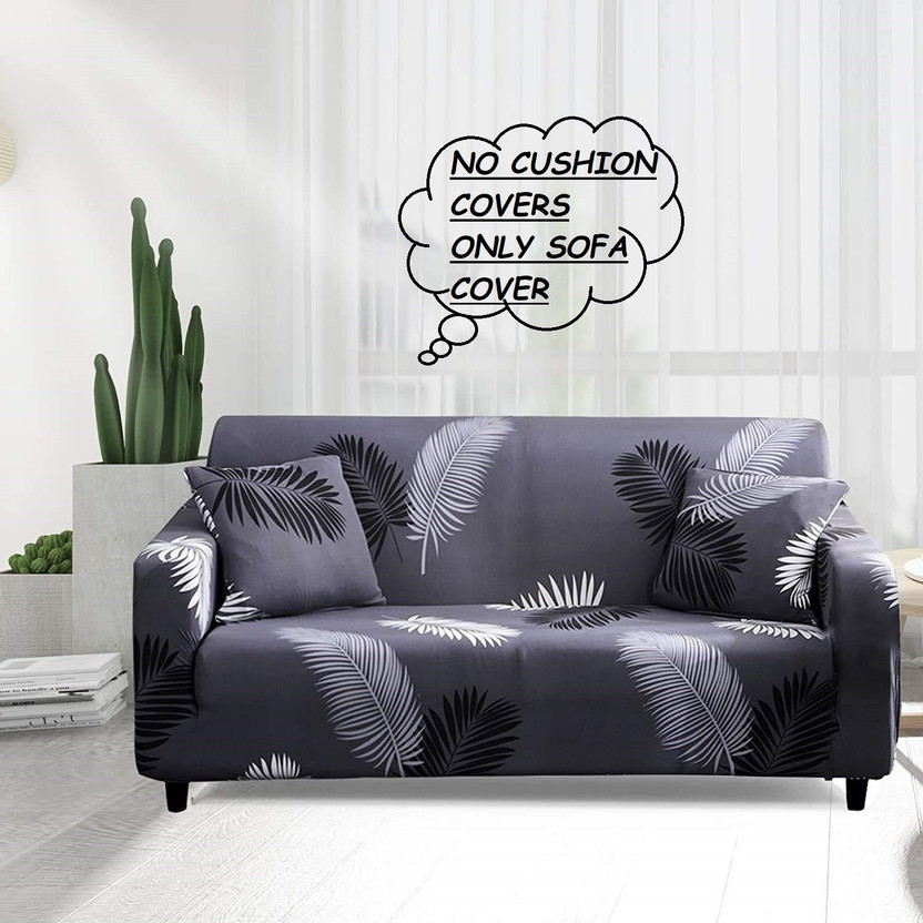 igi Polyester 3 Seater Sofa Floral Cover(Pack of 1 Dark Grey)