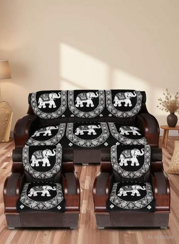 Sbl Sbl textile Cotton 3+2 Seater Sofa Animal Cover(Pack of 6 Black, White) - Flipkart Deal