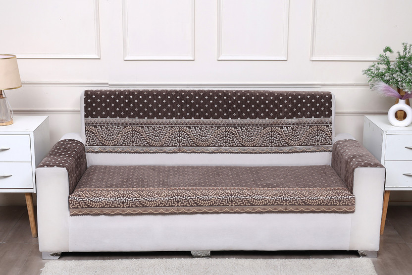 Fashion Fashion Throw Chenille 3 Seater Sofa Plain Cover(Pack of 4 Mouse) - Flipkart Deal