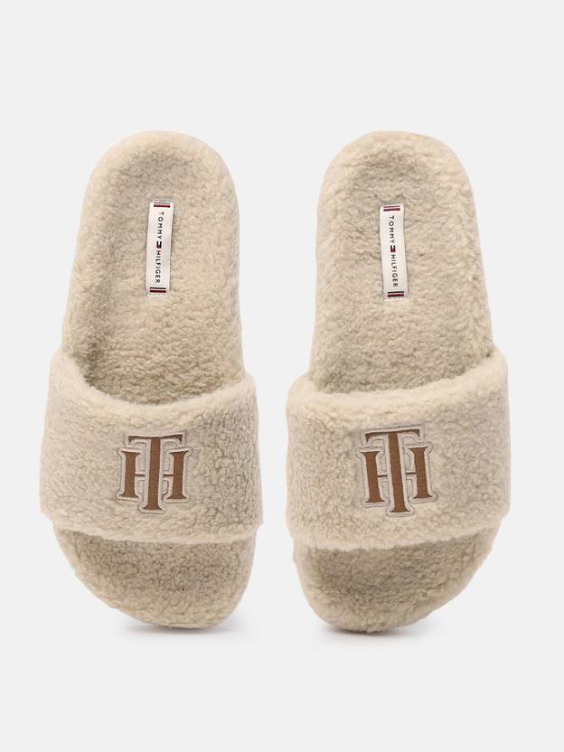 fluffy tommy hilfiger sliders