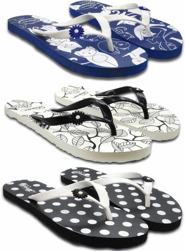 diano Women’s Comfortable Stylish and Trending Colorful Printed Slippers Flip Flops Slippers  (Multicolor 6)
