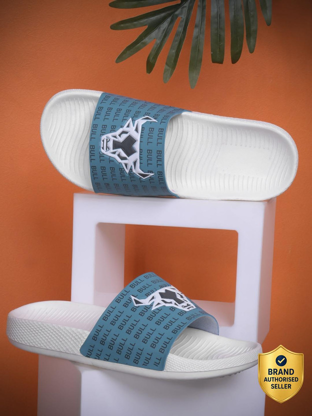 KILLER Men Slides(Beige, Blue , 7)