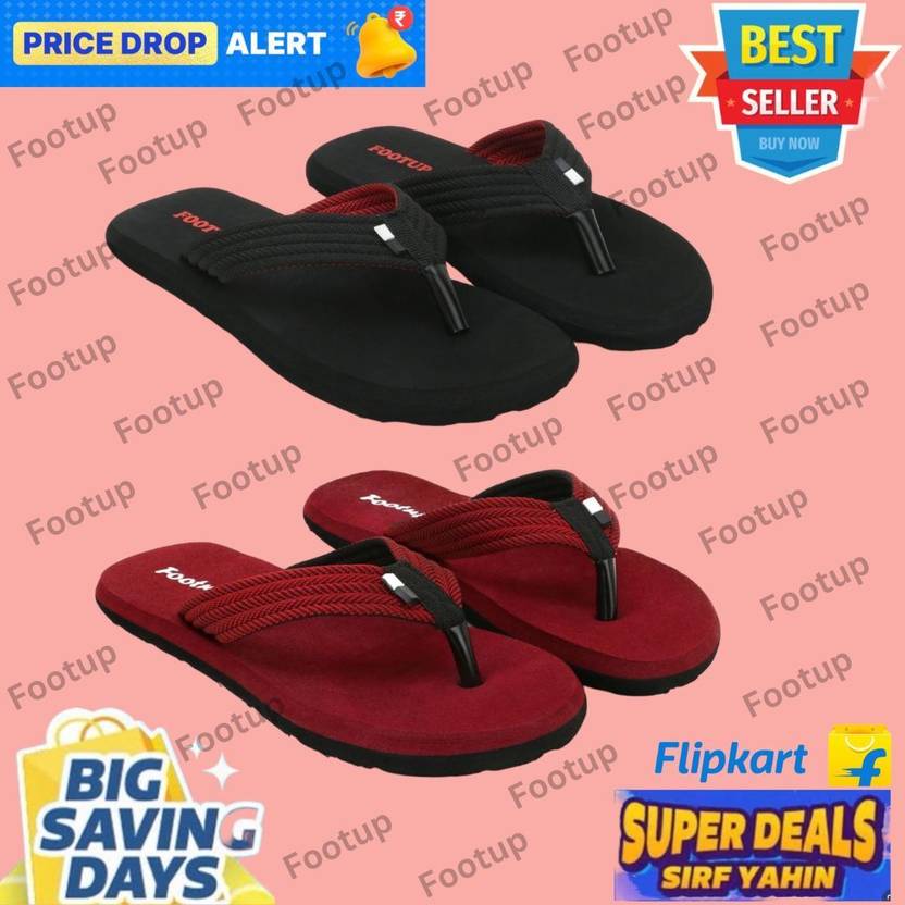 [Sizes ] Footup Men’s Comfortable Stylish & Trending Latest Fabrication Slippers (Pack of 2) Slippers  (Multicolor 10)