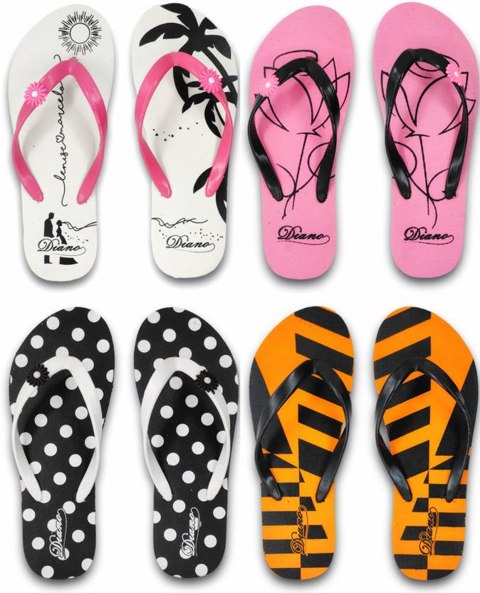[Sizes 5, 6, 7, 8] diano Women’s Comfortable Stylish and Trending Colorful Printed Slippers Flip Flops Slippers  (Multicolor 8)